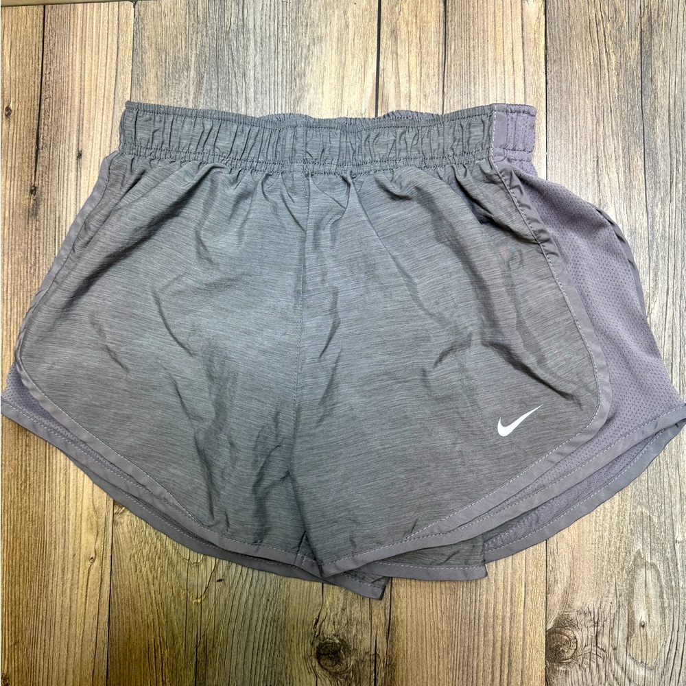 Nike Running Shorts girls Dri FIT Tempo Brief Lined Grey Size juniors Small